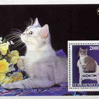 Turkmenistan 1997 Domestic Cats,perf souvenir sheet (with Scout Logo in corner)