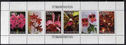 Turkmenistan 1997 Orchids sheetlet containing complete set of 6 values unmounted mint