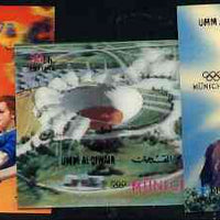 Umm Al Qiwain 1972 Munich Olympic Games set of 5 in 3-dimensional format on plastic card unmounted mint, Mi 587-91