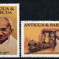 Antigua 1984 Mahatma Gandhi 60c & $1 from Famous People set of 8 unmounted mint, SG 889 & 893*