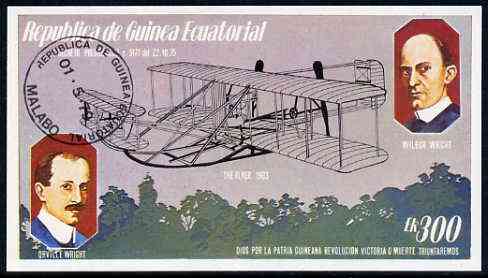 Equatorial Guinea 1979 Flight Anniversary of Wright Brothers 300ek deluxe sheet cto used