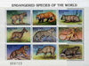 Bhutan 1997 Endangered Animals sheetlet containing set of 9 values unmounted mint