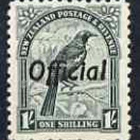 New Zealand 1937 Tui Bird 1s def perf 14 x 13.5 opt'd Official unmounted mint, SG O131