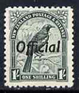 New Zealand 1937 Tui Bird 1s def perf 14 x 13.5 opt'd Official unmounted mint, SG O131