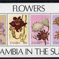 Zambia 1983 Wild Flowers m/sheet containing set of 4, SG MS 387 unmounted mint