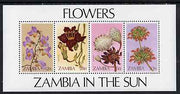 Zambia 1983 Wild Flowers m/sheet containing set of 4, SG MS 387 unmounted mint