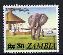 Zambia 1979 Surcharged 8n on 9n Elephant unmounted mint, SG 279*