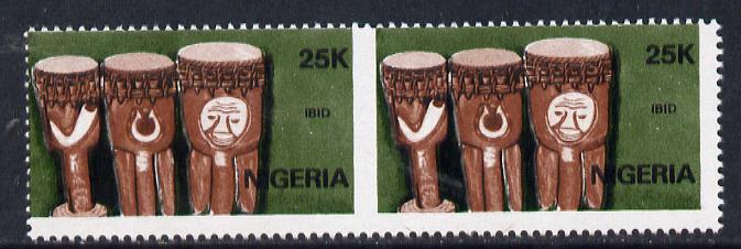 Nigeria 1989 Musical Instruments (Ibid) 25k unmounted mint pair imperf between