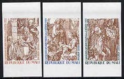 Mali 1979 Christmas (Works by Durer) unmounted mint imperf set of 3 from limited printing (as SG 734-36)