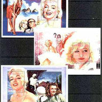 Sahara Republic 1996 Marilyn Monroe set of three perf miniature sheets unmounted mint