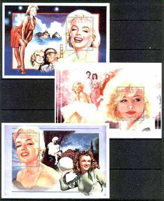 Sahara Republic 1996 Marilyn Monroe set of three perf miniature sheets unmounted mint