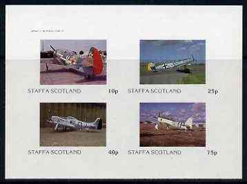 Staffa 1982 WW2 Aircraft #2 imperf set of 4 values unmounted mint