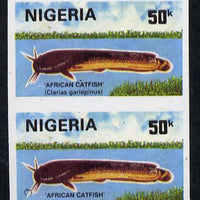 Nigeria 1991 Fishes 50k (Catfish) in unmounted mint imperf pair SG 615var