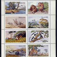 Nagaland 1972 African Wild Animals (Zebra, Giraffe, Crocs, Apes, etc) perf set of 8 values unmounted mint