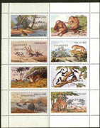 Nagaland 1973 African Wild Animals (Zebra, Giraffe, Crocs, Apes, etc) perf set of 8 values opt'd CHILDRENS DAY 1973 unmounted mint