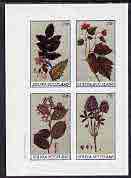 Staffa 1982 Flowers #10 imperf,set of 4 values (10p to 75p) unmounted mint