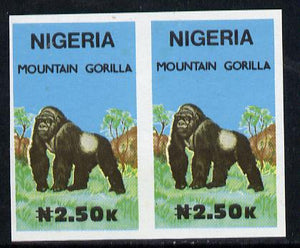 Nigeria 1990 Wildlife - Gorilla N2.50 unmounted mint imperforate pair*