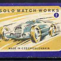 Match Box Labels - Motor Racing (No.2 from 'Sport' set of 24) very fine unused condition (Czechoslovakian Solo Match Co Series)