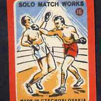 Match Box Labels - Boxing (No.16 from 'Sport' set of 24) very fine unused condition (Czechoslovakian Solo Match Co Series)