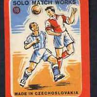 Match Box Labels - Football (No.18 from 'Sport' set of 24) very fine unused condition (Czechoslovakian Solo Match Co Series)