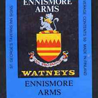 Match Box Labels - Ennismore Arms (No.9 from a series of 18 Pub signs) dark brown background, very fine unused condition (St George's Taverns)