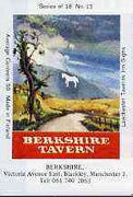 Match Box Labels - Berkshire (The White Horse) (No.13 from a series of 18 Pub signs) very fine unused condition (Lanchester Taverns)