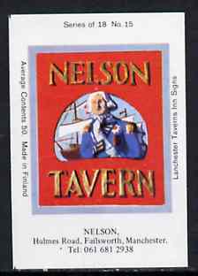 Match Box Labels - Nelson (No.15 from a series of 18 Pub signs) very fine unused condition (Lanchester Taverns)