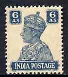 India 1940-43 KG6 def 6a turquoise fine unmounted mint, SG 274*