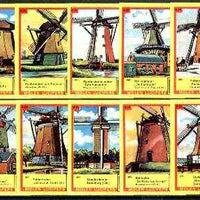 Match Box Labels - Windmills series #27 (nos 261-270) very fine unused condition (Molem Lucifers)