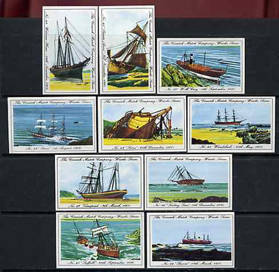 Match Box Labels - 10 Cornish Ship Wrecks (nos 41-50), superb unused condition (Cornish Match Co issued July 1970)