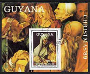 Guyana 1989 Christmas $2.55 (St Anne, Virgin & Child by Durer) m/sheet very fine cto used