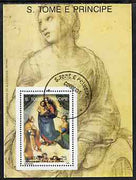 St Thomas & Prince Islands 1989 Christmas 25Db m/sheet (Painting by Raphael) very fine cto used Mi BL 224