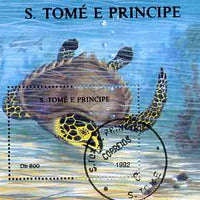 St Thomas & Prince Islands 1992 Sea Life 800Db m/sheet (Turtle) very fine cto used