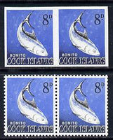 Cook Islands 1963 def 8d Skipjack Tuna in unmounted mint imperf pair plus normal pair (as SG 168)