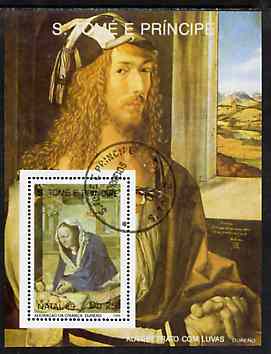 St Thomas & Prince Islands 1989 Christmas 25Db m/sheet (Painting by Durer) very fine cto used Mi BL 223