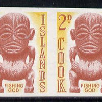 Cook Islands 1963 def 2d Fishing God in unmounted mint imperf pair (as SG 168)