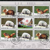 North Korea 1997 New Year (Rats) sheetlet containing 8 values plus label fine cto used