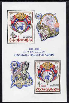 Czechoslovakia 1980 35th Anniversary of United Nations unmounted mint m/sheet, SG MS 2532, Mi BL 41