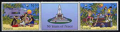 Nauru 1995 50th Anniversary of Peace set of 2 se-tenant with label unmounted mint, SG 442a