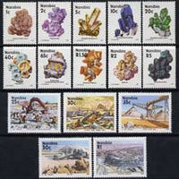 Namibia 1991 Minerals definitive set of 15 values complete unmounted mint, SG 553-67*