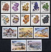 Namibia 1991 Minerals definitive set of 15 values complete unmounted mint, SG 553-67*