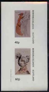 Bernera 1982 Animals imperf,set of 2 values (40p Red Squirrel & 60p Grey Squirrel) unmounted mint