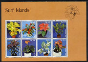 Surf Island Flowers perf sheetlet containing complete set of 8 (tan border) unmounted mint