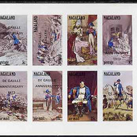 Nagaland 1972 Napoleon imperf set of 8 values complete opt'd De Gaulle Anniversary unmounted mint