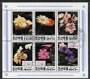 North Korea 1991 Flowers sheetlet containing complete set of 6 values very fine cto used, see after SG N3099