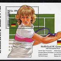 Sierra Leone 1988 Steffi Graf's Grand Slam Tennis Victories unmounted mint m/sheet opt'd 'Seoul Olympics - Graf v Sabatini' in gold, SG MS 1193