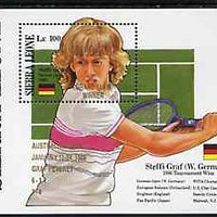 Sierra Leone 1988 Steffi Graf's Grand Slam Tennis Victories unmounted mint m/sheet opt'd 'Australian Open - Graf v Everet' in gold, SG MS 1193