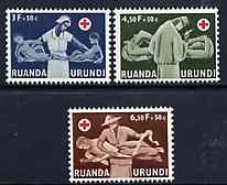 Ruanda-Urundi 1957 Red Cross Fund unmounted mint set of 3, SG 200-02