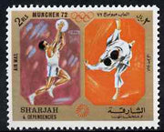 Sharjah 1972 Basketball & Judo (2R) from Olympic Sports perf set unmounted mint, Mi 950