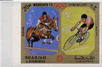 Sharjah 1972 Show Jumping & Cycling (20Dh) from Olympic Sports imperf set of 10 unmounted mint, Mi 945B